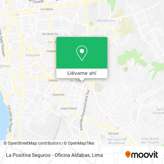 Mapa de La Positiva Seguros - Oficina Aldabas