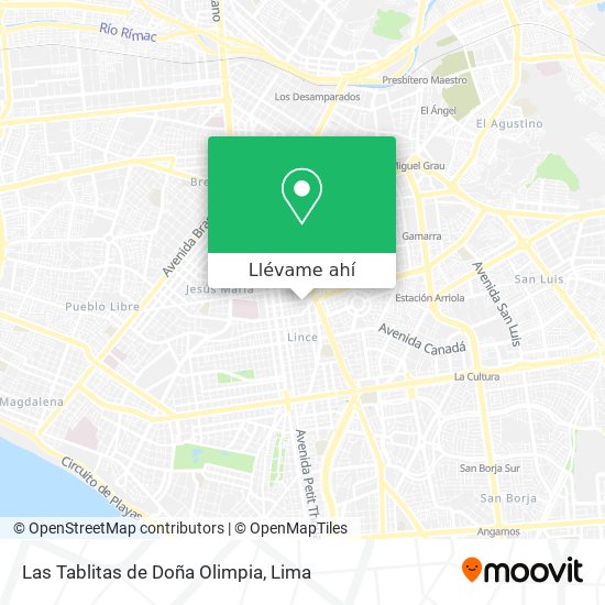 Mapa de Las Tablitas de Doña Olimpia
