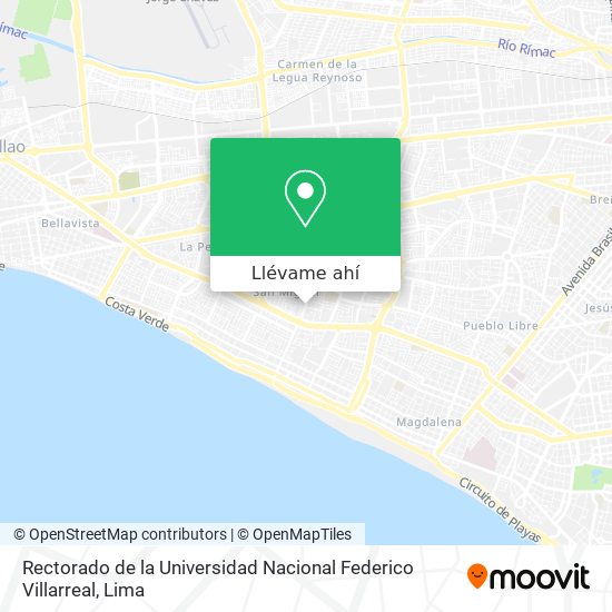 Mapa de Rectorado de la Universidad Nacional Federico Villarreal