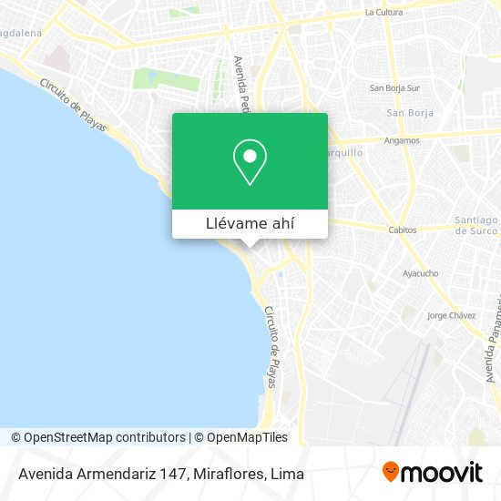 Mapa de Avenida Armendariz 147, Miraflores