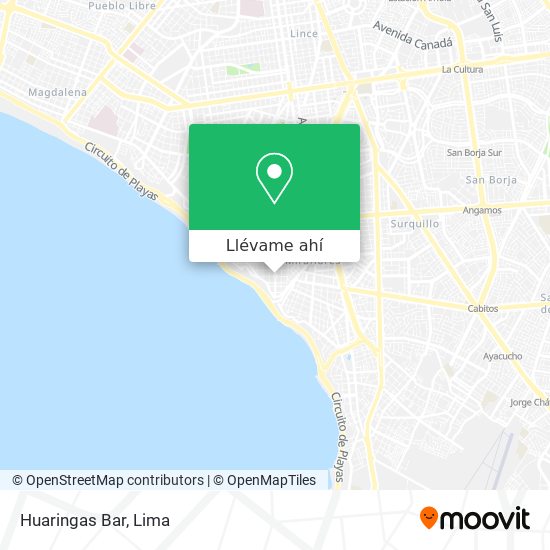 Mapa de Huaringas Bar