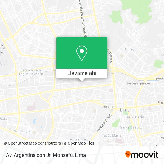 Mapa de Av. Argentina con Jr. Monsefú