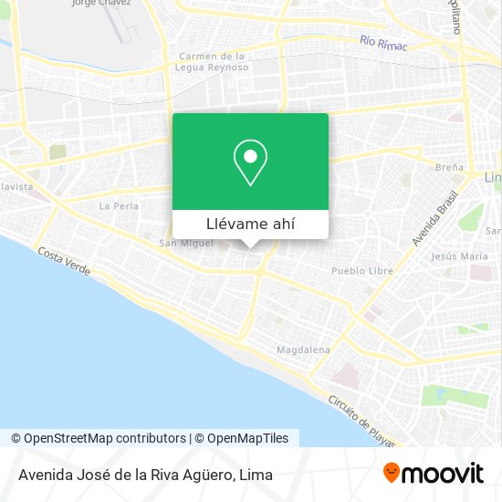 Mapa de Avenida José de la Riva Agüero