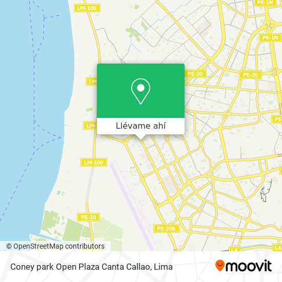 Mapa de Coney park Open Plaza Canta Callao