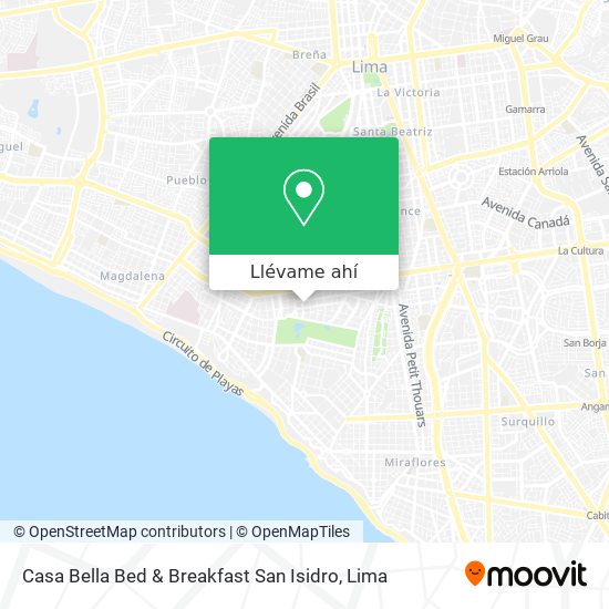 Mapa de Casa Bella Bed & Breakfast San Isidro