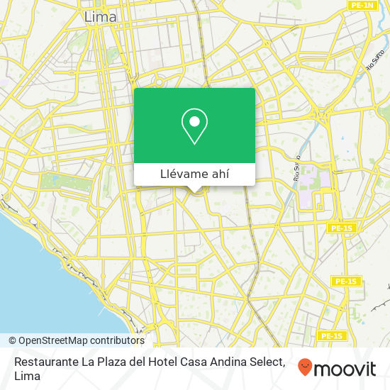 Mapa de Restaurante La Plaza del Hotel Casa Andina Select
