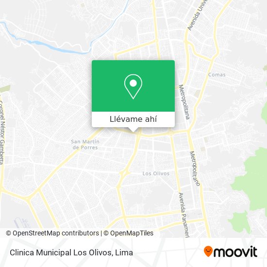 Mapa de Clinica Municipal Los Olivos