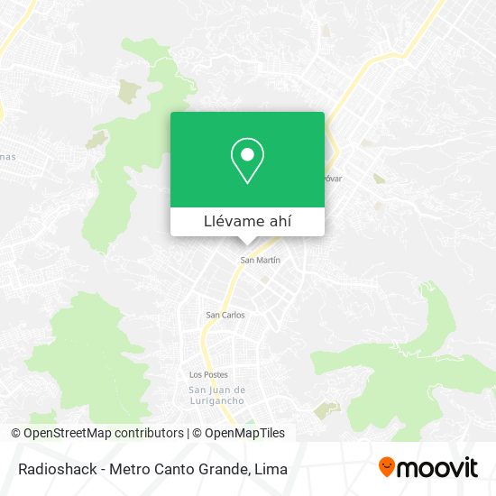 Mapa de Radioshack - Metro Canto Grande