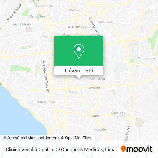 Mapa de Clinica Vesalio Centro De Chequeos Medicos