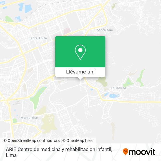 Mapa de ARIE Centro de medicina y rehabilitacion infantil