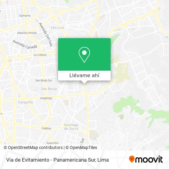 Mapa de Via de Evitamiento - Panamericana Sur