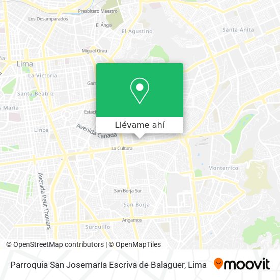 Mapa de Parroquia San Josemaría Escriva de Balaguer