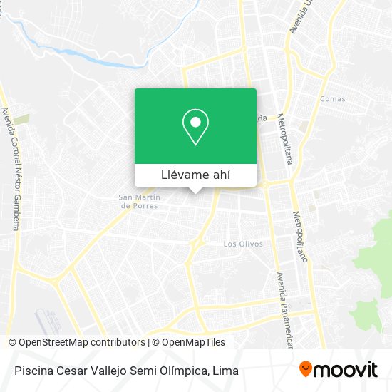 Mapa de Piscina Cesar Vallejo Semi Olímpica
