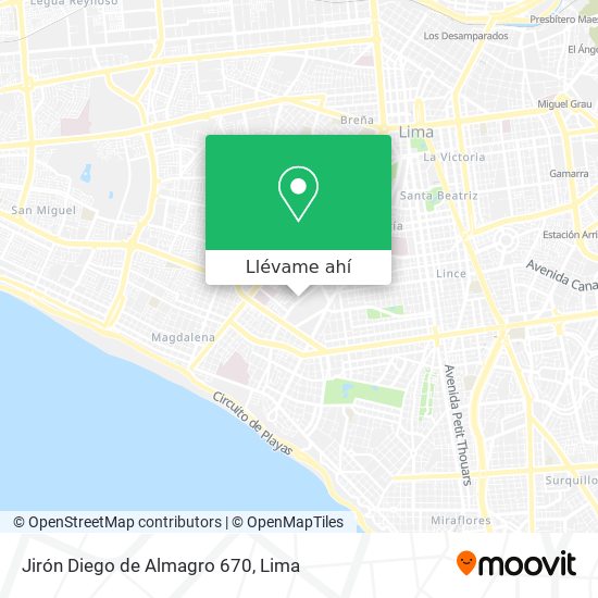 Mapa de Jirón Diego de Almagro 670