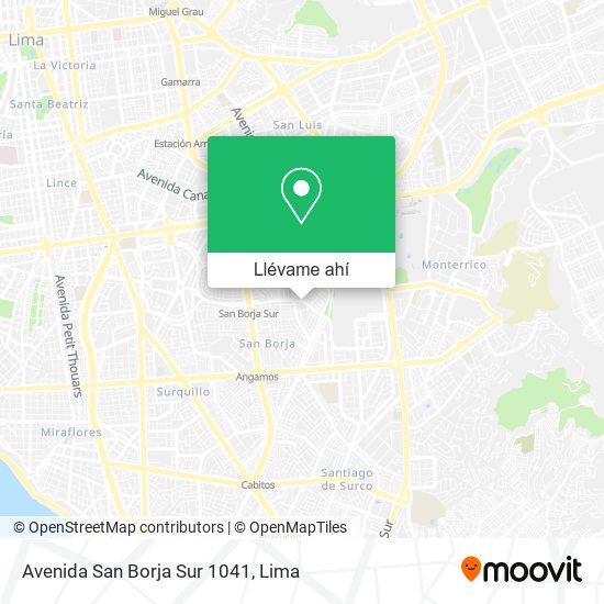 Mapa de Avenida San Borja Sur 1041