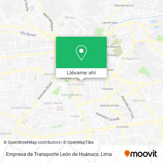 Mapa de Empresa de Transporte León de Huánuco