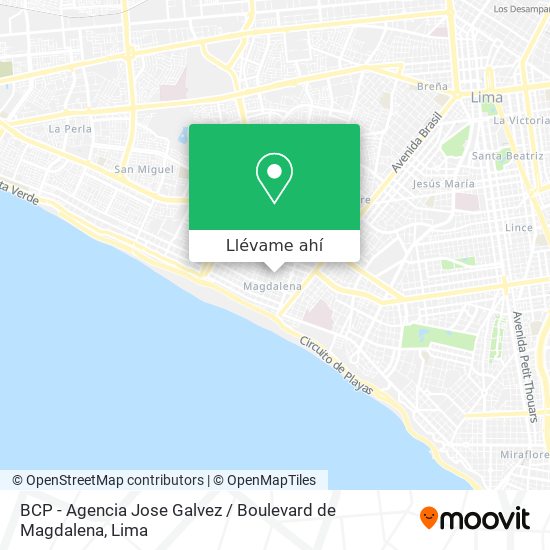 Mapa de BCP - Agencia Jose Galvez / Boulevard de Magdalena
