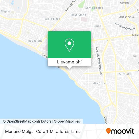 Mapa de Mariano Melgar Cdra 1 Miraflores