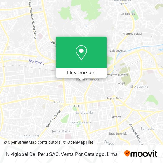 Mapa de Niviglobal Del Perú SAC, Venta Por Catalogo