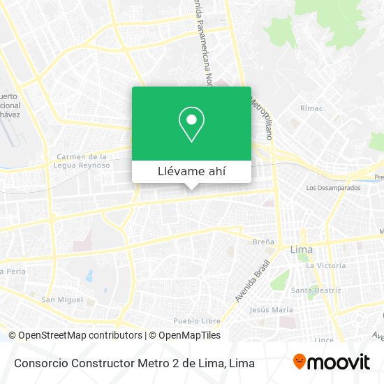 Mapa de Consorcio Constructor Metro 2 de Lima