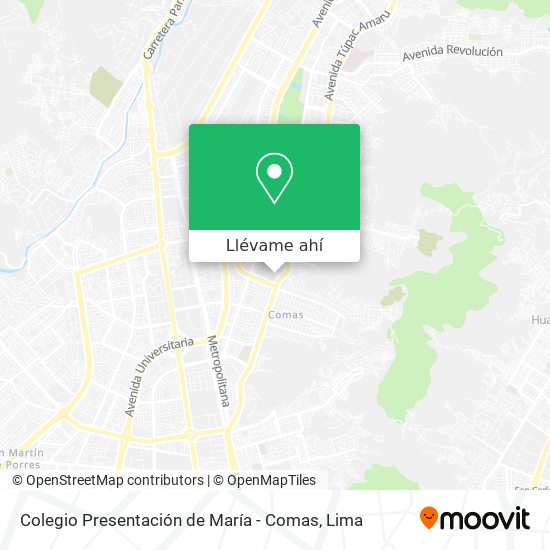 Mapa de Colegio Presentación de María -  Comas