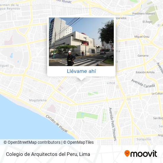 Mapa de Colegio de Arquitectos del Peru