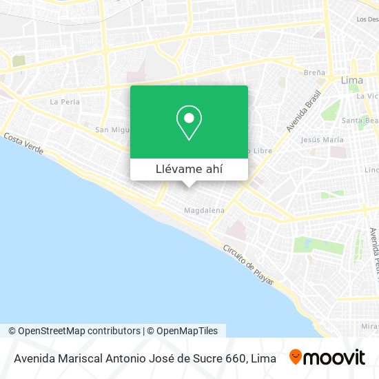 Mapa de Avenida Mariscal Antonio José de Sucre 660