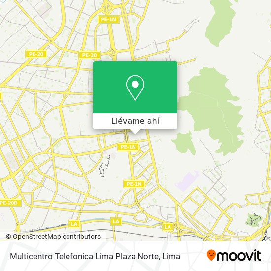 Mapa de Multicentro Telefonica Lima Plaza Norte