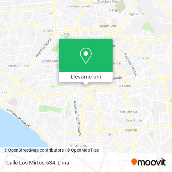 Mapa de Calle Los Mirtos 534
