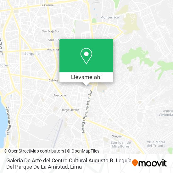 Mapa de Galeria De Arte del Centro Cultural Augusto B. Leguía Del Parque De La Amistad