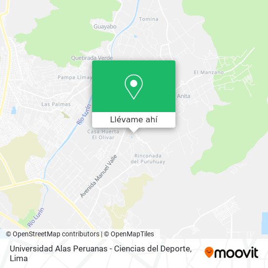 Mapa de Universidad Alas Peruanas - Ciencias del Deporte