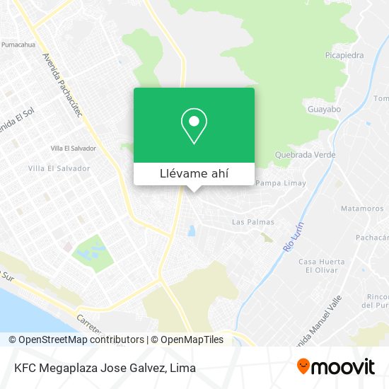 Mapa de KFC Megaplaza Jose Galvez