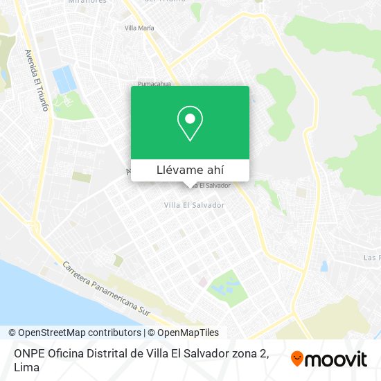 Mapa de ONPE Oficina Distrital de Villa El Salvador zona 2