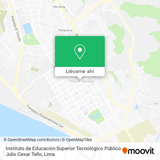 Mapa de Instituto de Educación Superior Tecnológico Público Julio Cesar Tello