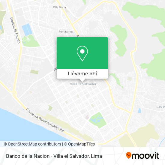 Mapa de Banco de la Nacion - Villa el Salvador