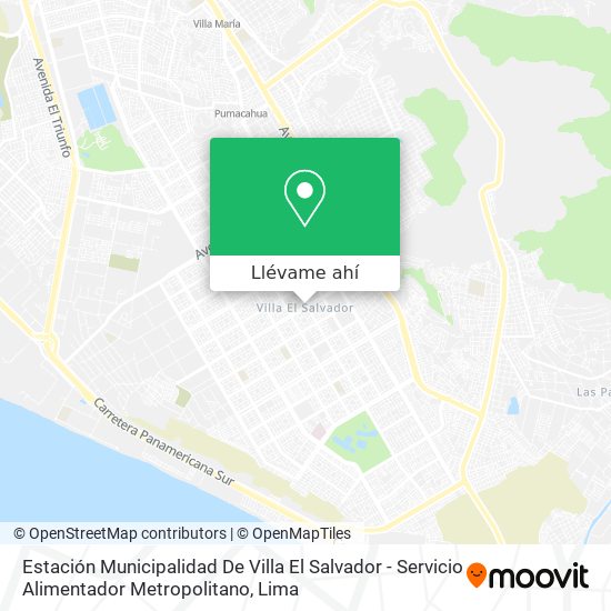 Mapa de Estación Municipalidad De Villa El Salvador - Servicio Alimentador Metropolitano