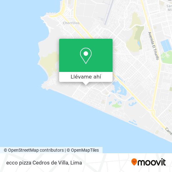 Mapa de ecco pizza Cedros de Villa