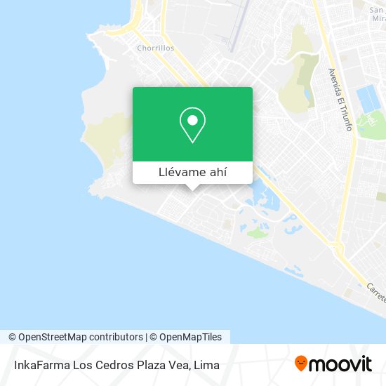Mapa de InkaFarma Los Cedros Plaza Vea