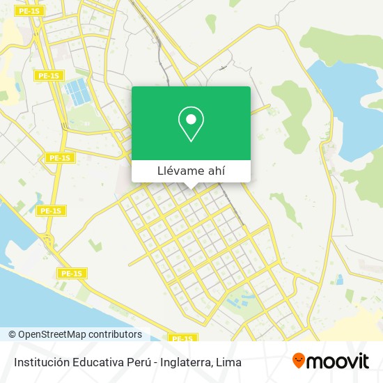 Mapa de Institución Educativa Perú - Inglaterra