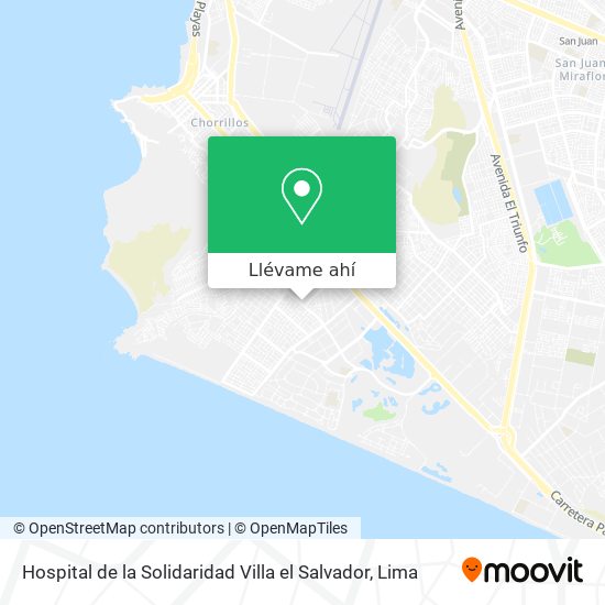 Mapa de Hospital de la Solidaridad Villa el Salvador