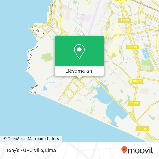 Mapa de Tony's - UPC Villa