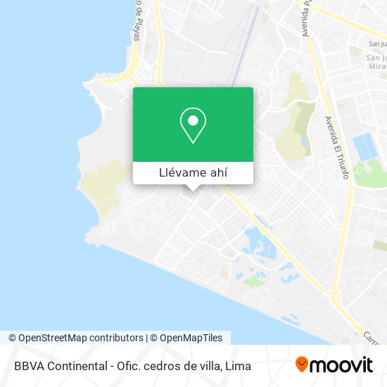 Mapa de BBVA Continental - Ofic. cedros de villa