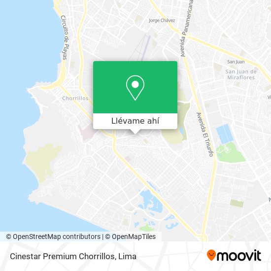Mapa de Cinestar Premium Chorrillos