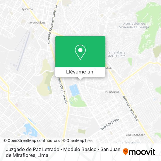 Mapa de Juzgado de Paz Letrado - Modulo Basico - San Juan de Miraflores