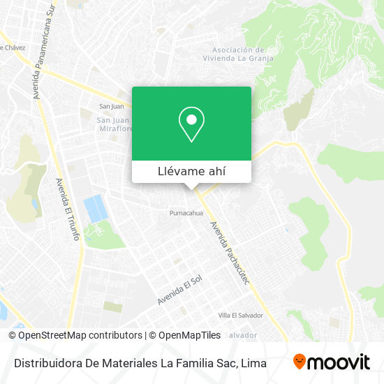 Mapa de Distribuidora De Materiales La Familia Sac