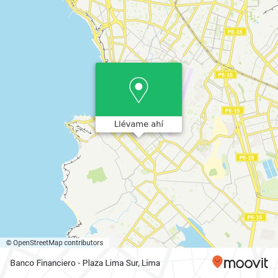 Mapa de Banco Financiero - Plaza Lima Sur