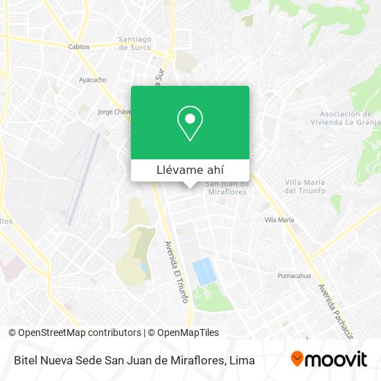 Mapa de Bitel Nueva Sede San Juan de Miraflores