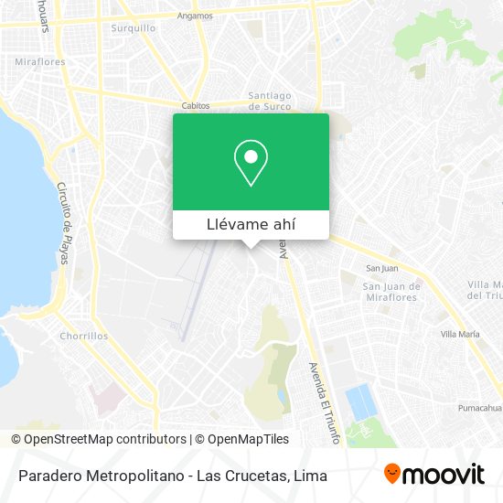Mapa de Paradero Metropolitano - Las Crucetas