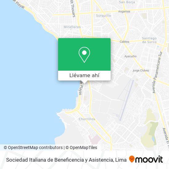 Mapa de Sociedad Italiana de Beneficencia y Asistencia
