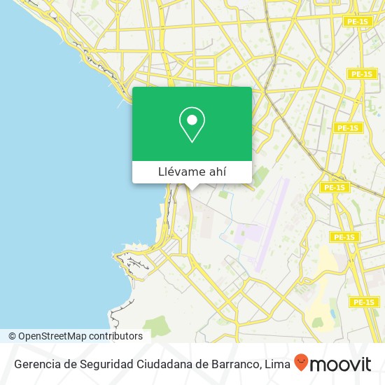Mapa de Gerencia de Seguridad Ciudadana de Barranco